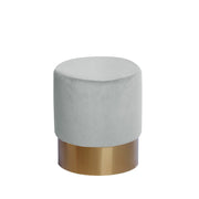 Pouf contenitore Nano in velluto rosa antico e base dorata