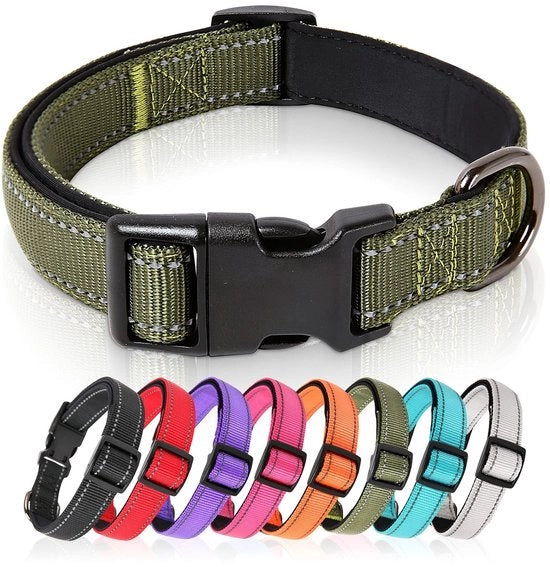 Cinturone per Cani Riflettente - Resistente - Respirante - Flessibile in Neoprene - Adatto per Cani Piccoli/Mediani/Grandi - Verde - Attrezzo per Cani