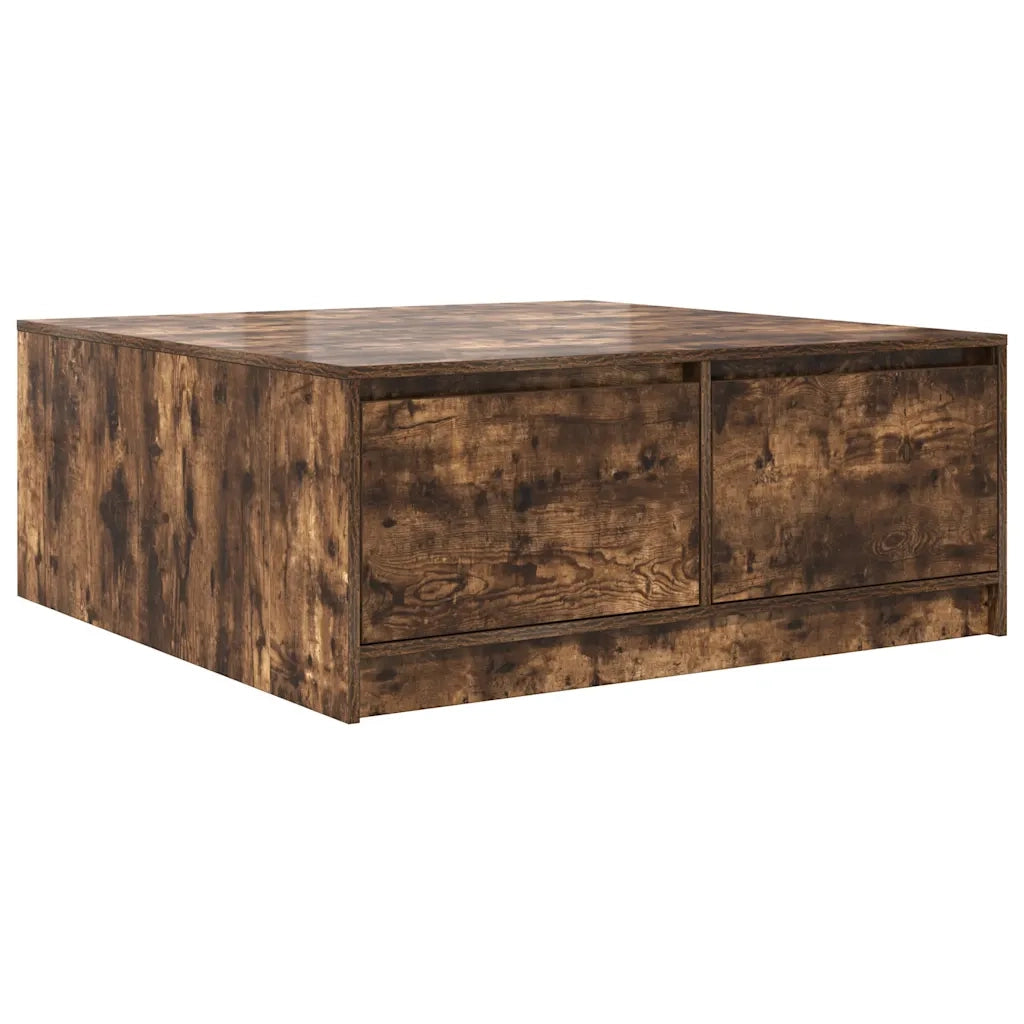vidaXL Tavolino da Salotto con Cassetti Rovere Fumo 100x100x40 cm