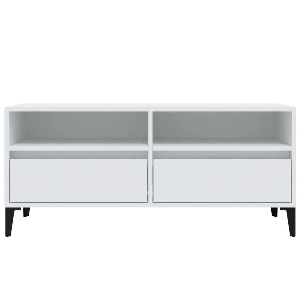 Mobile TV multimediale mensola TV credenza mobile TV sala da pranzo soggiorno camera da letto 100 x 34,5 x 44,5 cm legno ingegnerizzato bianco 02_0025471