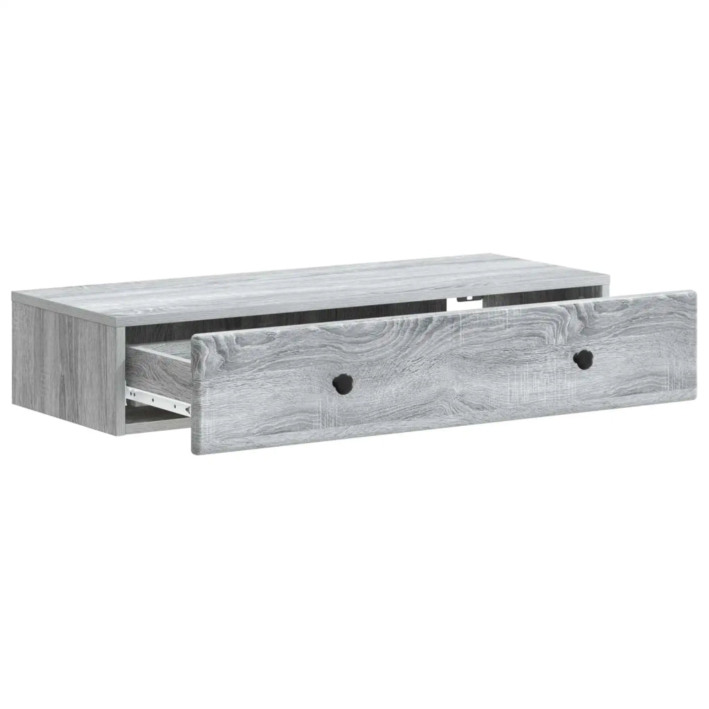 Tavolino da Parete Laterale Grigio Sonoma 87,5 x 34,5 x 17 cm 899181