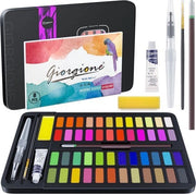 Set di aquarel per principianti, completo con aquarel per adulti e bambini, composto da 48 aquarel, 1 pennello, 1 contenitore per l'acqua, 1 matita per disegno, 1 spugna, 8 matite colorate.