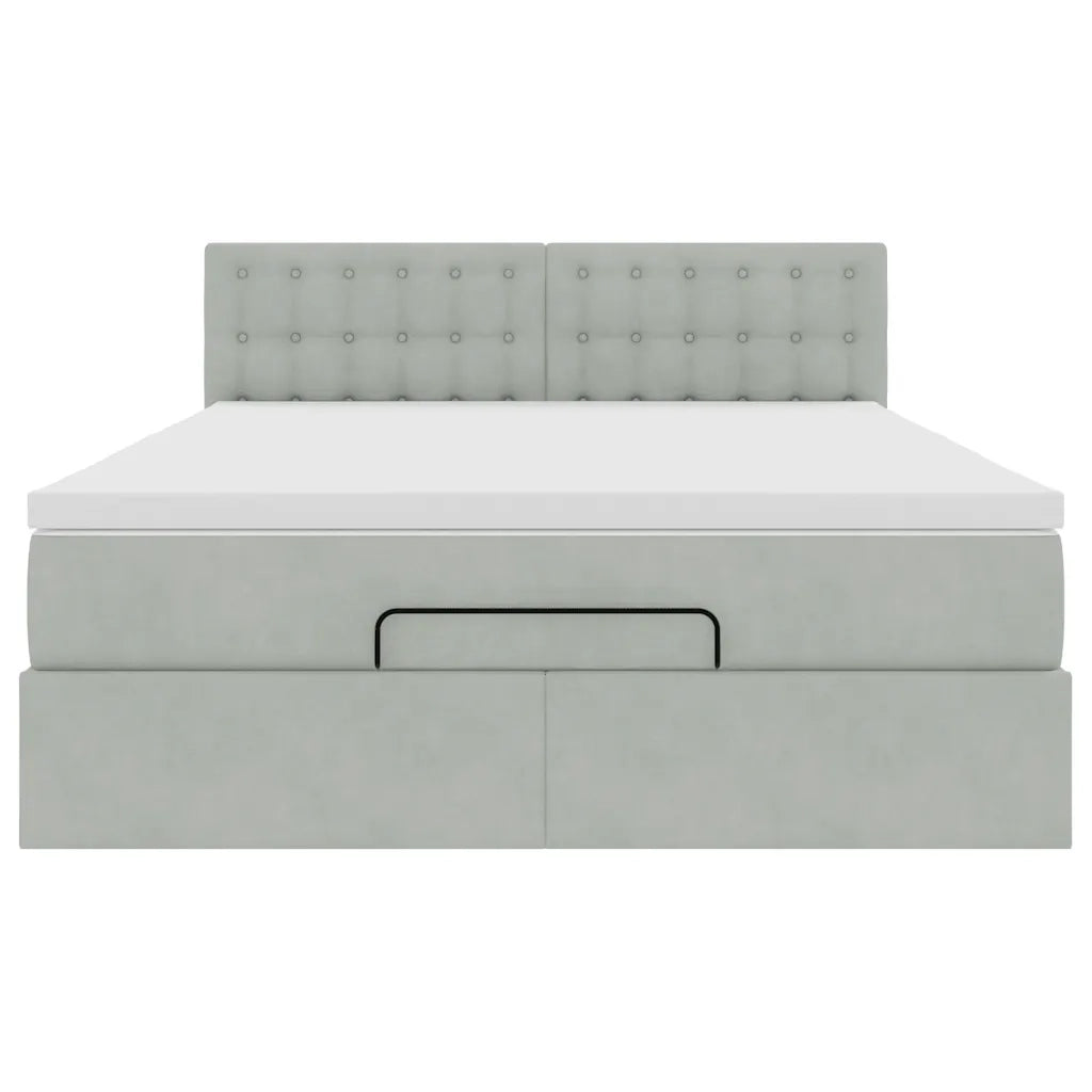 Struttura Letto Pouf con Materasso 140x190 cm Velluto 3312764
