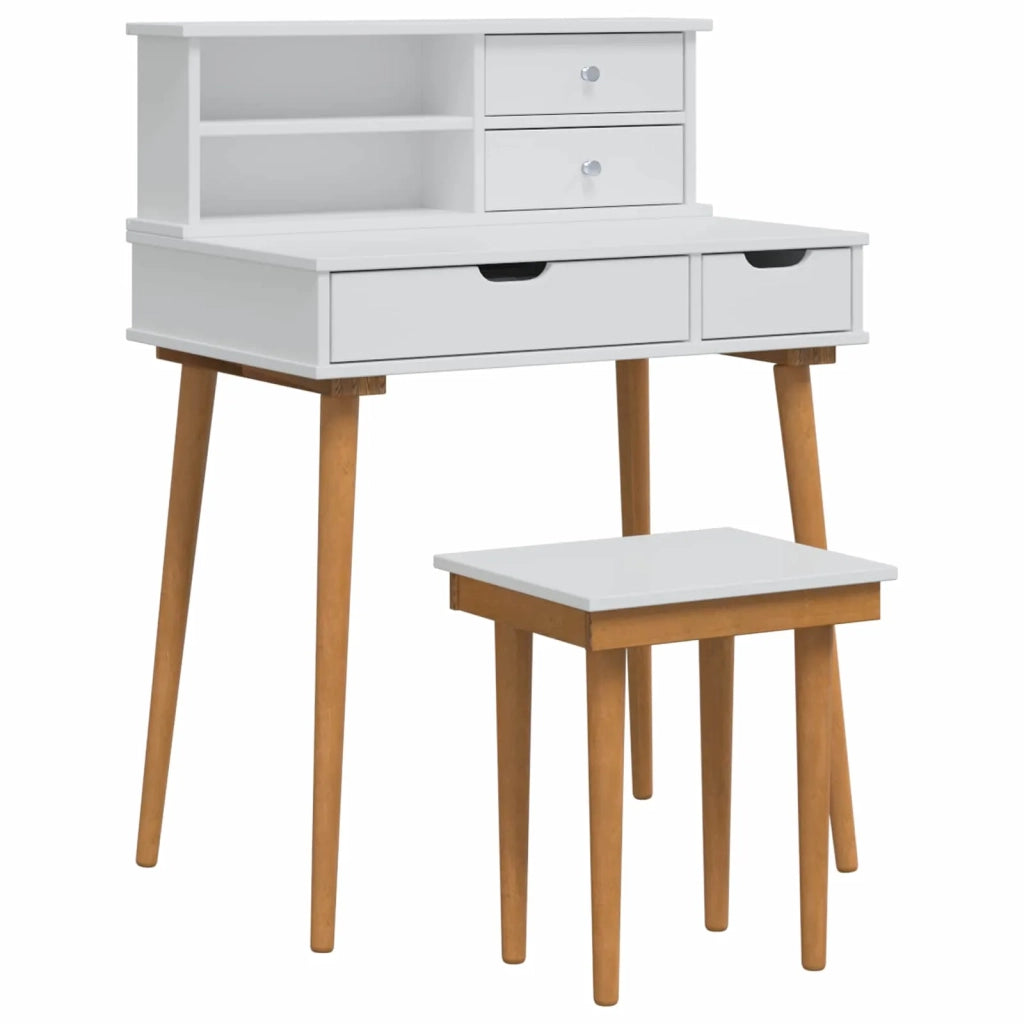 Set Tavolo da Trucco FAUSKE 3 pcs Bianco 76 x 50 x 103,5 cm 3438585