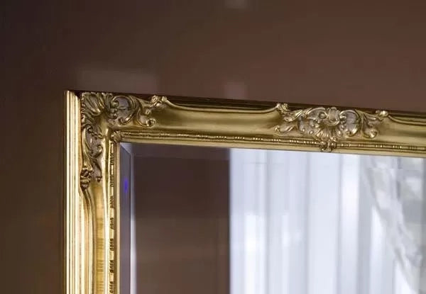 Mobili2g - specchiera in foglia oro rettangolare misure: 62 x 82 x 5,5