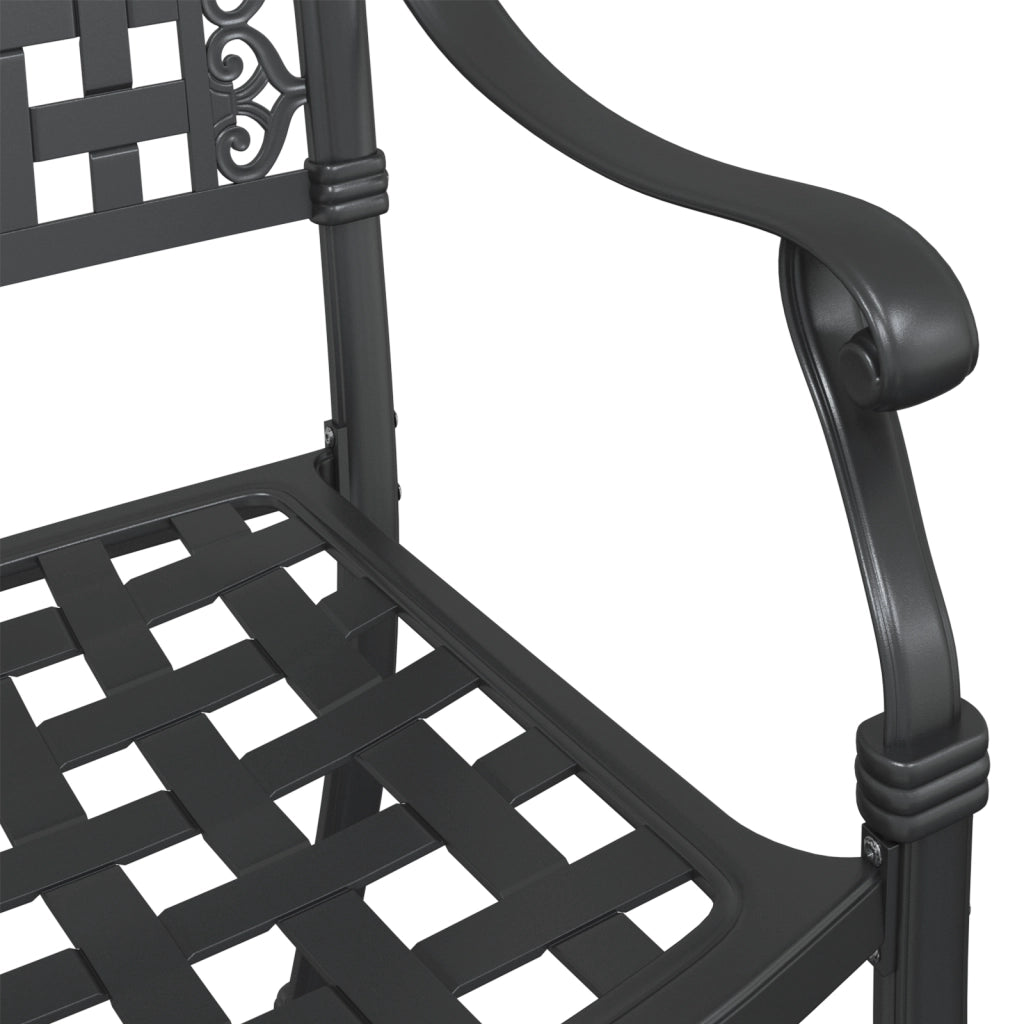 Set di 2 sedie da giardino  in alluminio nero