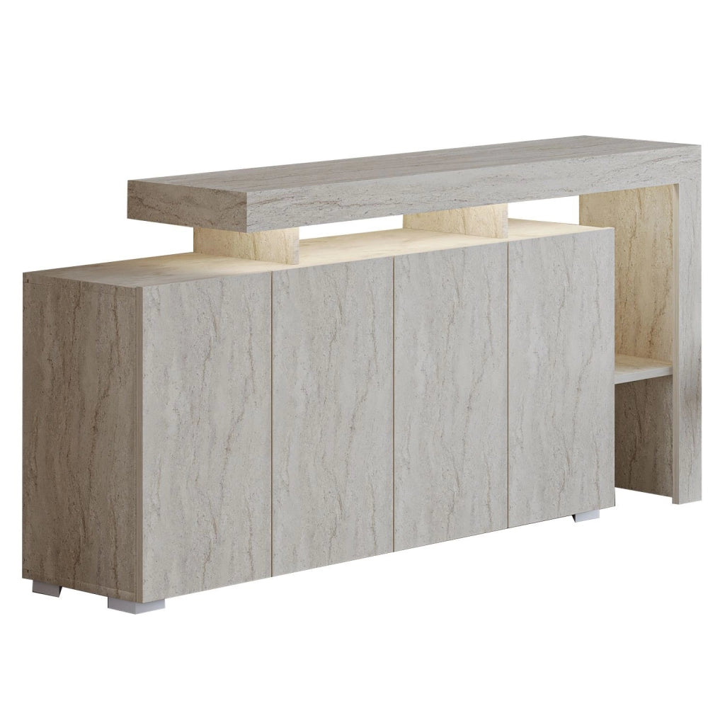 Credenza in legno "Beliz" - 170 x 35 x 80 cm - Travertino