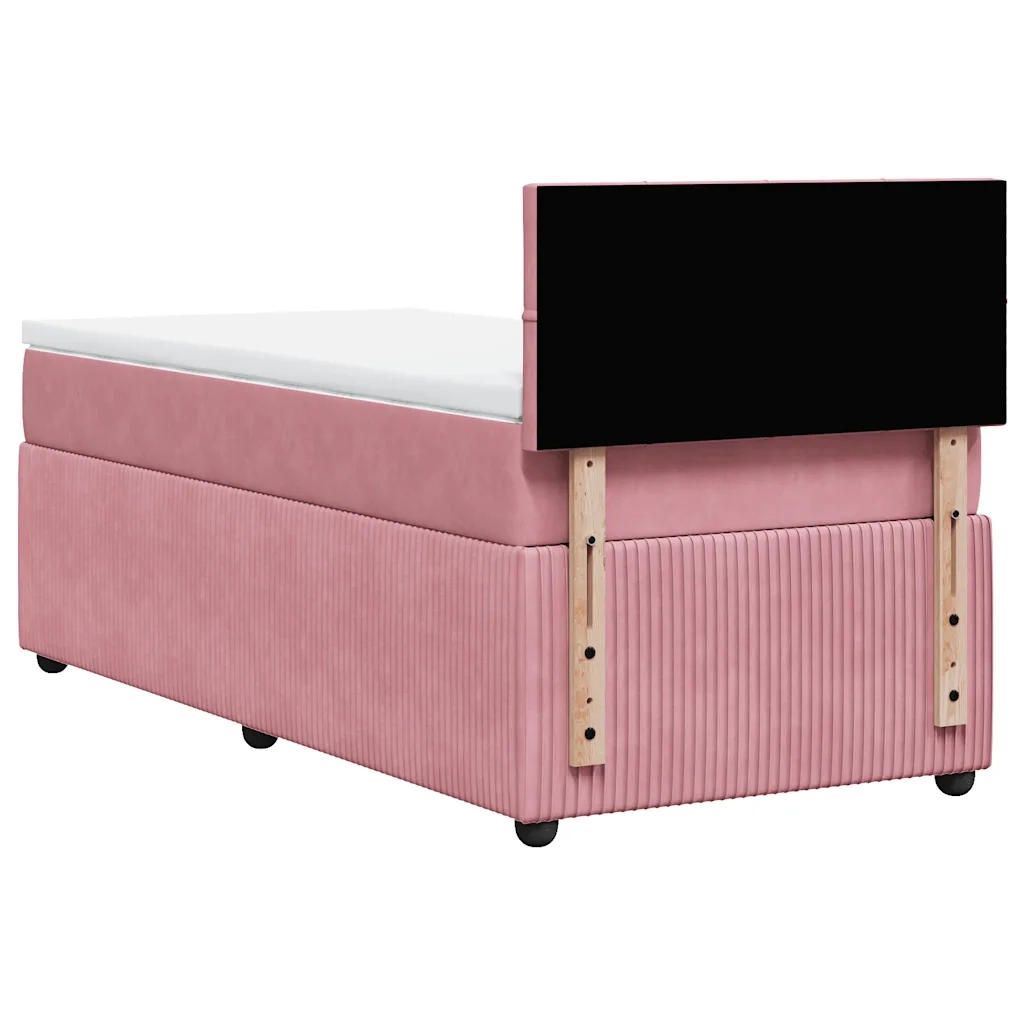Giroletto a Molle con Materasso Rosa 80x200 cm in Velluto