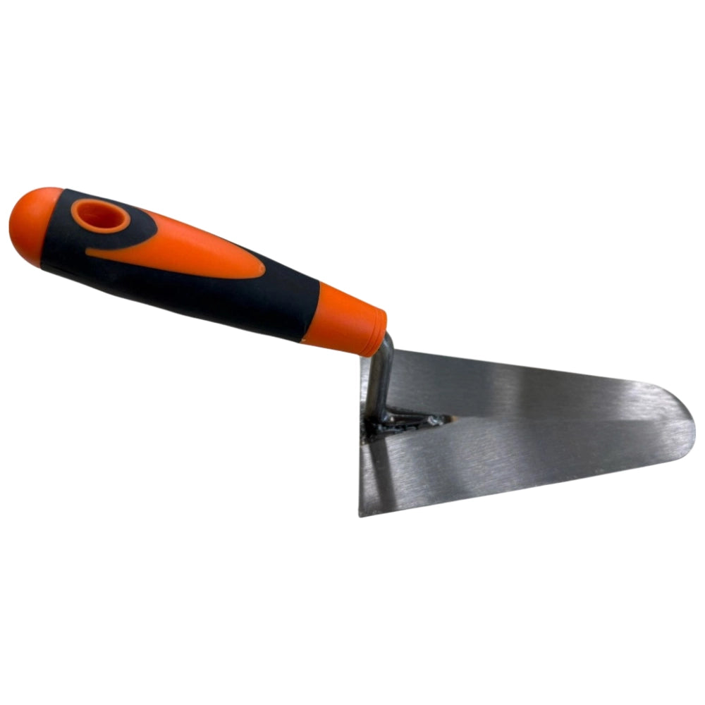 Cazzuola punta tonda da 160 mm manico ergonomico antiscivolo gomma edilizia