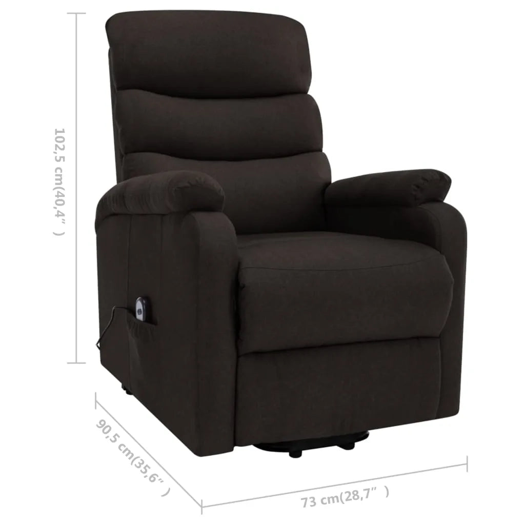 Poltrona Alzapersona Massaggiante Marrone Scuro in Tessuto 321251