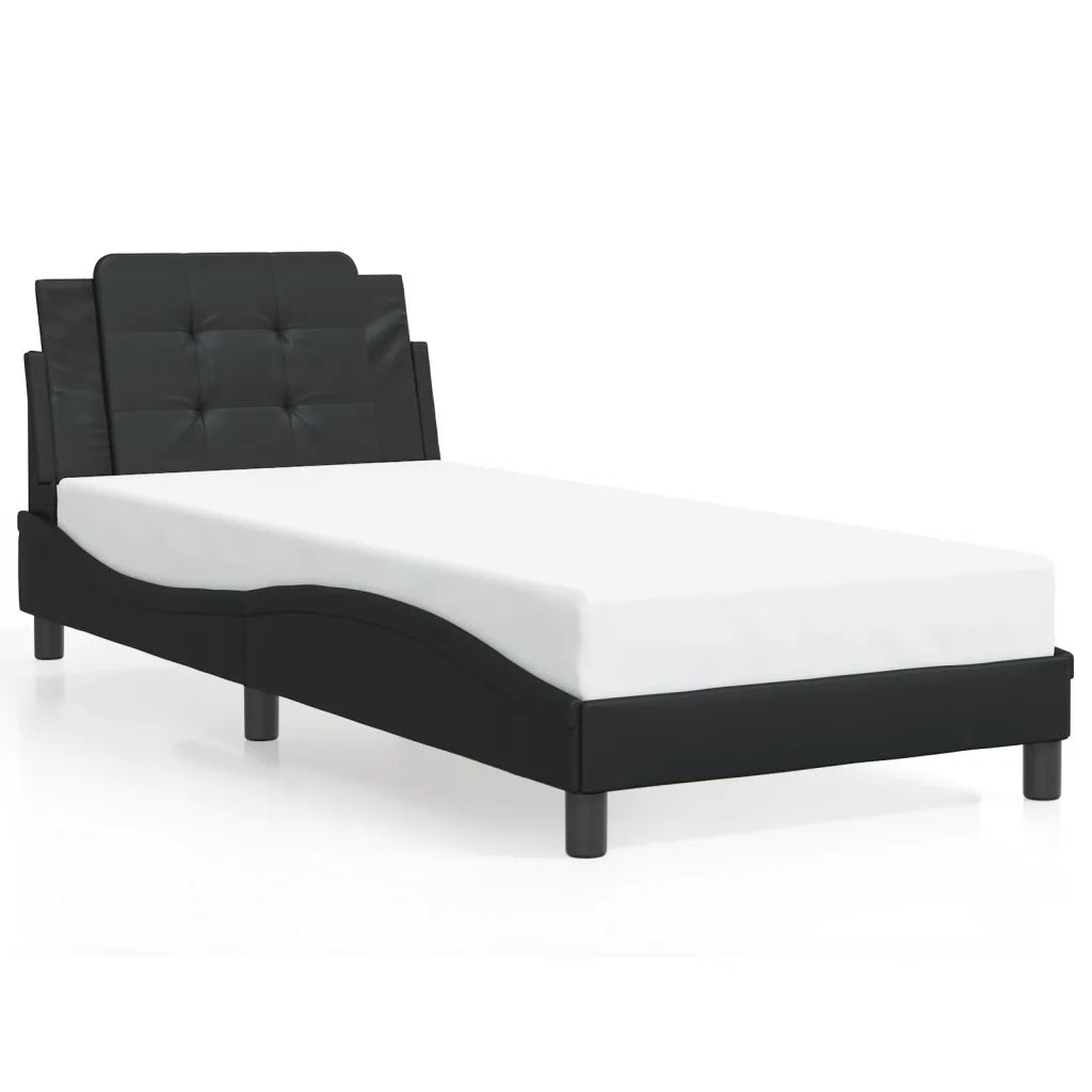 Giroletto con LED senza Materasso-Struttura Letto Zadar Nero 90x190 cm