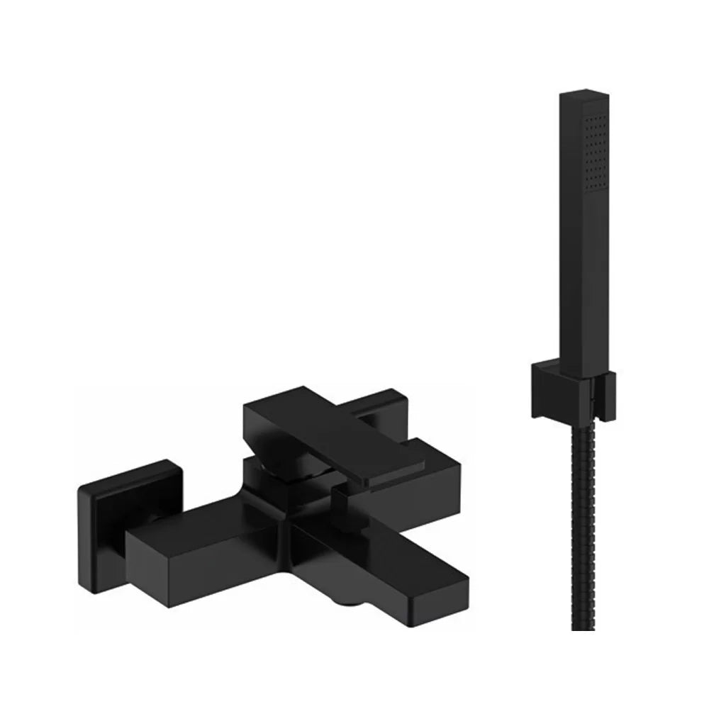 Miscelatore esterno vasca con kit doccia nero opaco serie Absolute