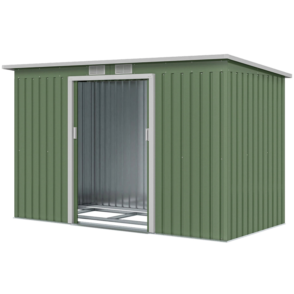 Capanno da Giardino 3.6 m2 con Porte Scorrevole ¨C zephmum ¨C Verde Chiaro Acciaio Galvanizzato