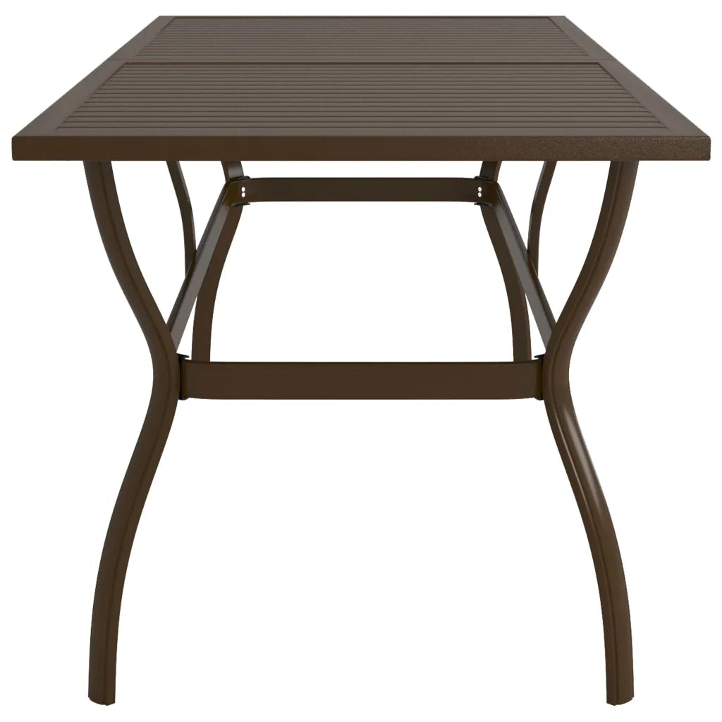 Tavolo da Giardino Marrone 190x80x72 cm in Acciaio 312281