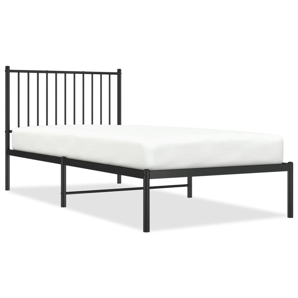 Giroletto con Testiera in Metallo Nero 90x200 cmcod mxl 105699