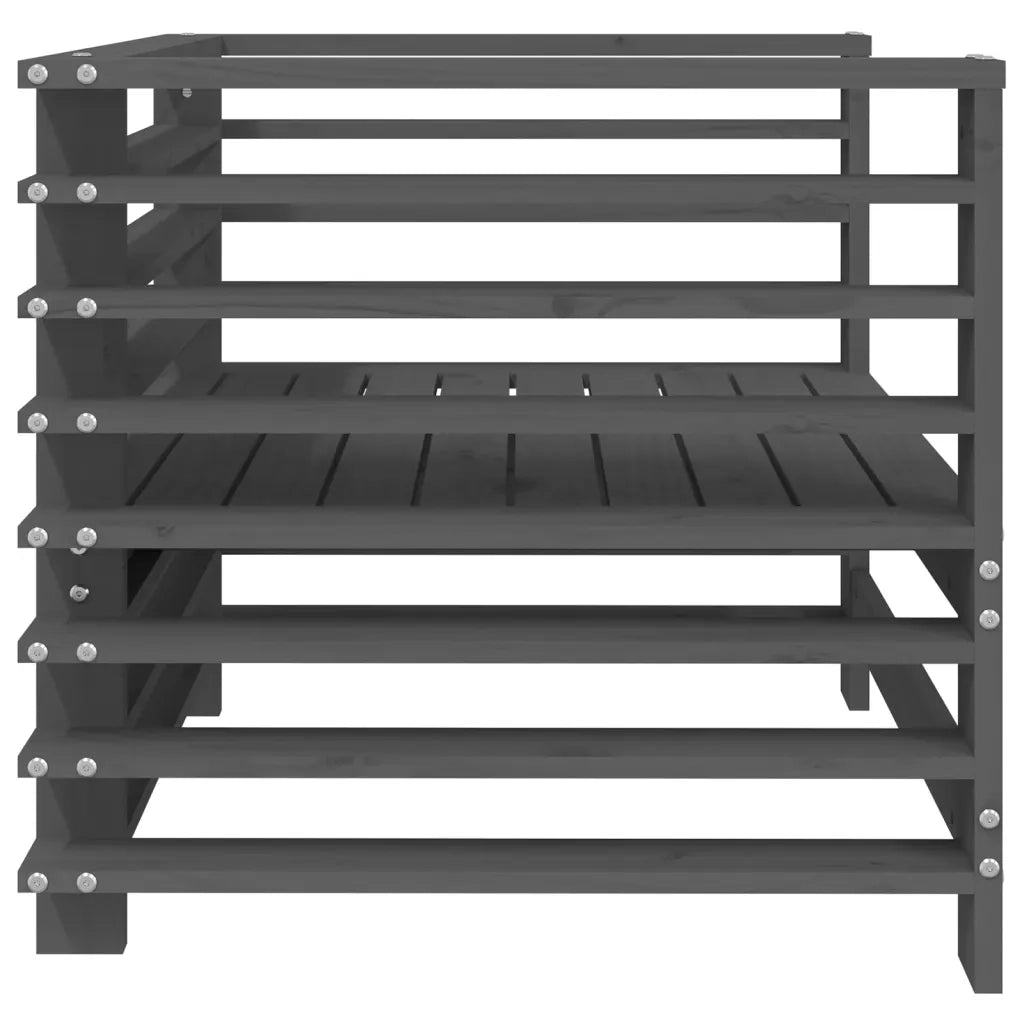 Sedia da patio-Sedie da Giardino 2pz Grigie in Legno Massello Pino 861548