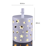 MAURY'S BASE SUPPORTO ALBERO DI NATALE IN METALLO BIANCO CON STELLE E LED DIMENSOINI 30X30X48H CM