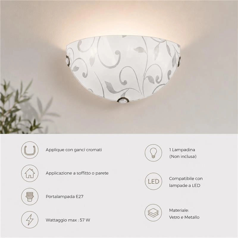 LENA LAMPADA APPLIQUE 1 LAMPADINA E27 30 CM