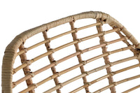 Set di 2 sedie in rattan naturale e metallo, cuscino incluso