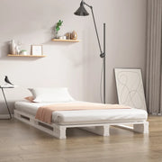 Letto a Pallet Bianco 90x190 cm Single Legno Massello di Pino 821423