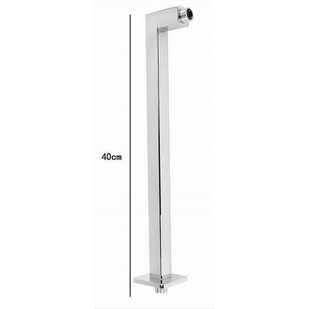 Trade Shop - Braccio Doccia In Ottone Cromato Quadrato 40 Cm Per Soffione Bagno Rosone 59493 -