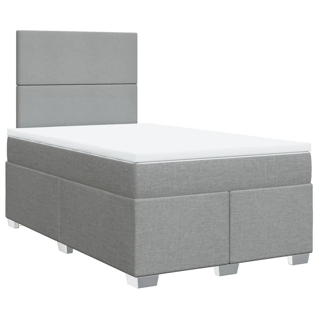 Giroletto a Molle con Materasso Grigio Chiaro 120x200cm Tessuto 3290448