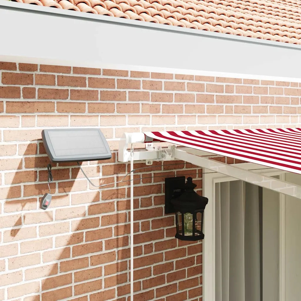 Tenda Retrattile con Rosso e bianco 400 ×300 cm Tessuto 3330544