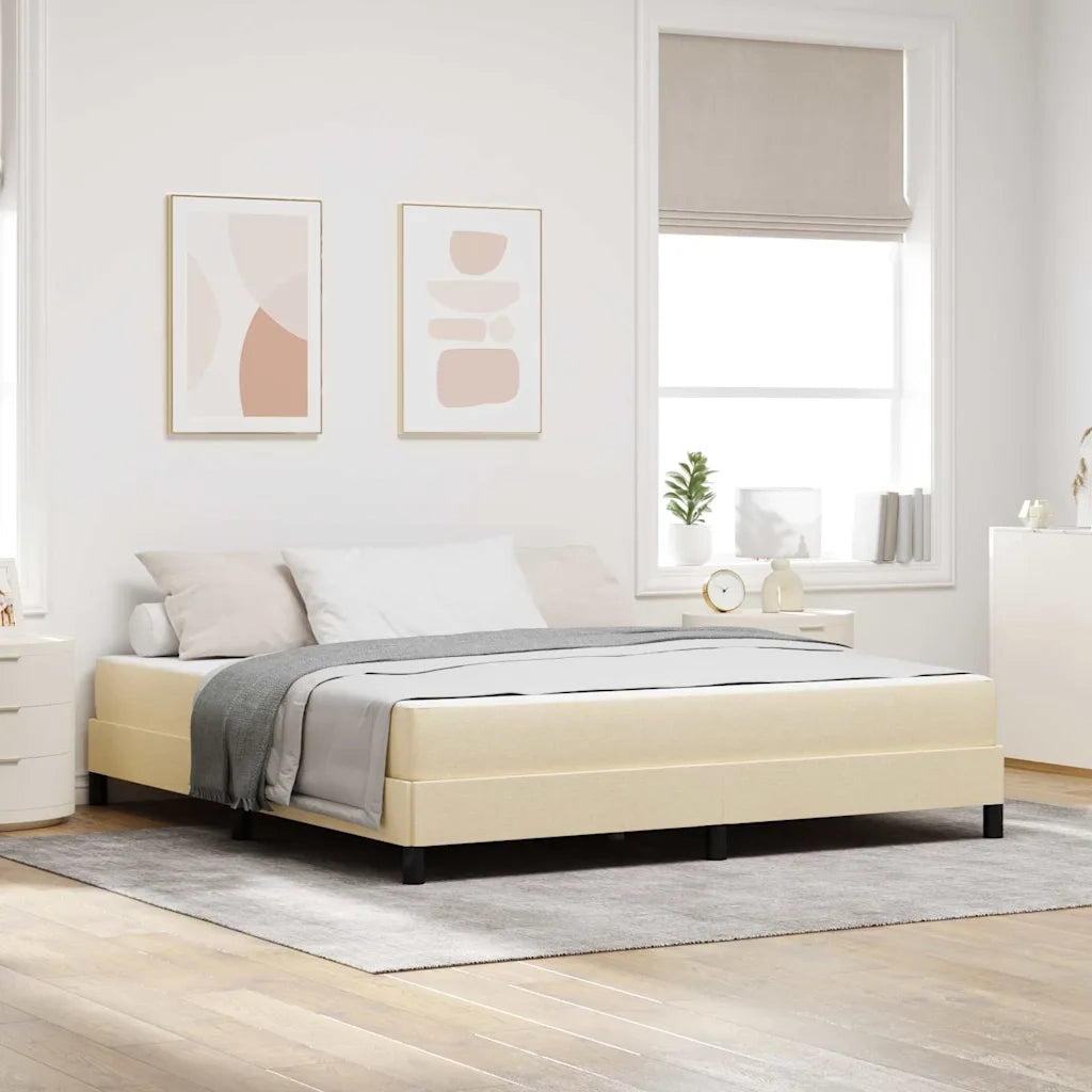 Letto a molle Crema 180 x 200 cm Tessuto 3398512