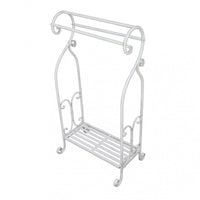 Portasciugamani Clarence 37x33x90 h cm in Acciaio Bianco