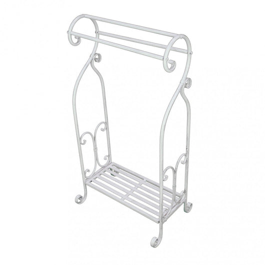 Portasciugamani Clarence 37x33x90 h cm in Acciaio Bianco