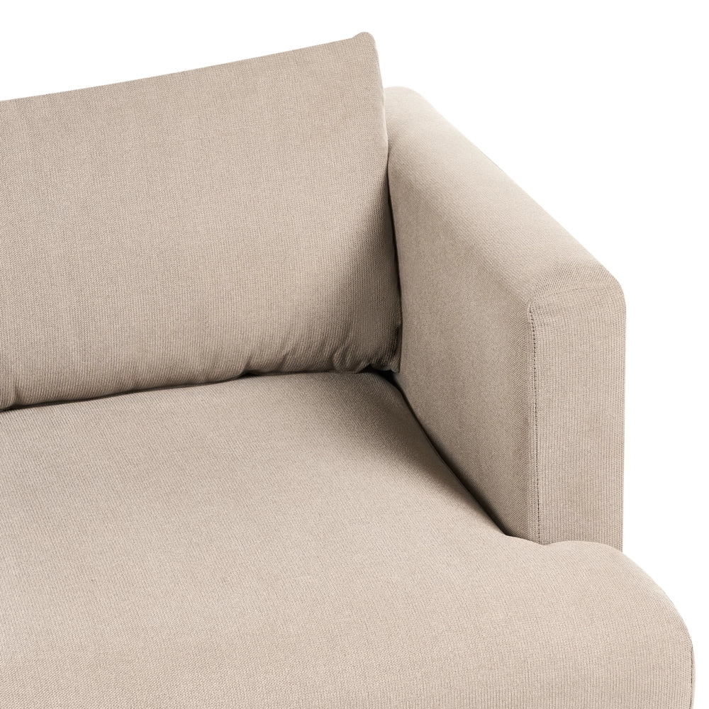 Divano a 3 posti in tessuto Marrone chiaro Gambe in legno scuro Soggiorno stile moderno