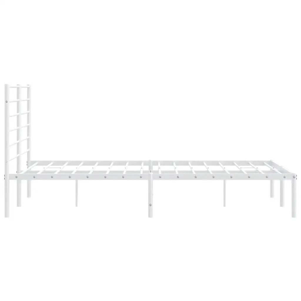 Giroletto con Testiera Metallo Bianco 140x190 cm 352368