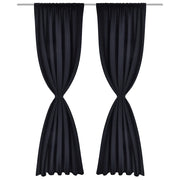 Tende Oscuranti Nere 2 pz con Orlo Ribattuto 135 x 245 cm 130370