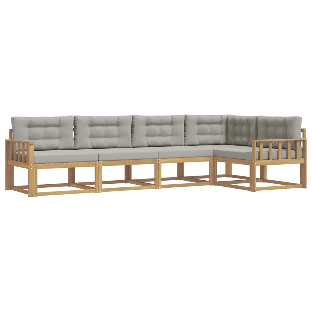 Set di divani da esterno 4 pcs Bianco e Grigio Chiaro