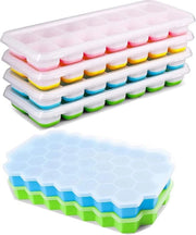 Set di blocchi di ghiaccio in silicone con coperchio - Set da 6 - per birre, cocktail, whisky - bevande