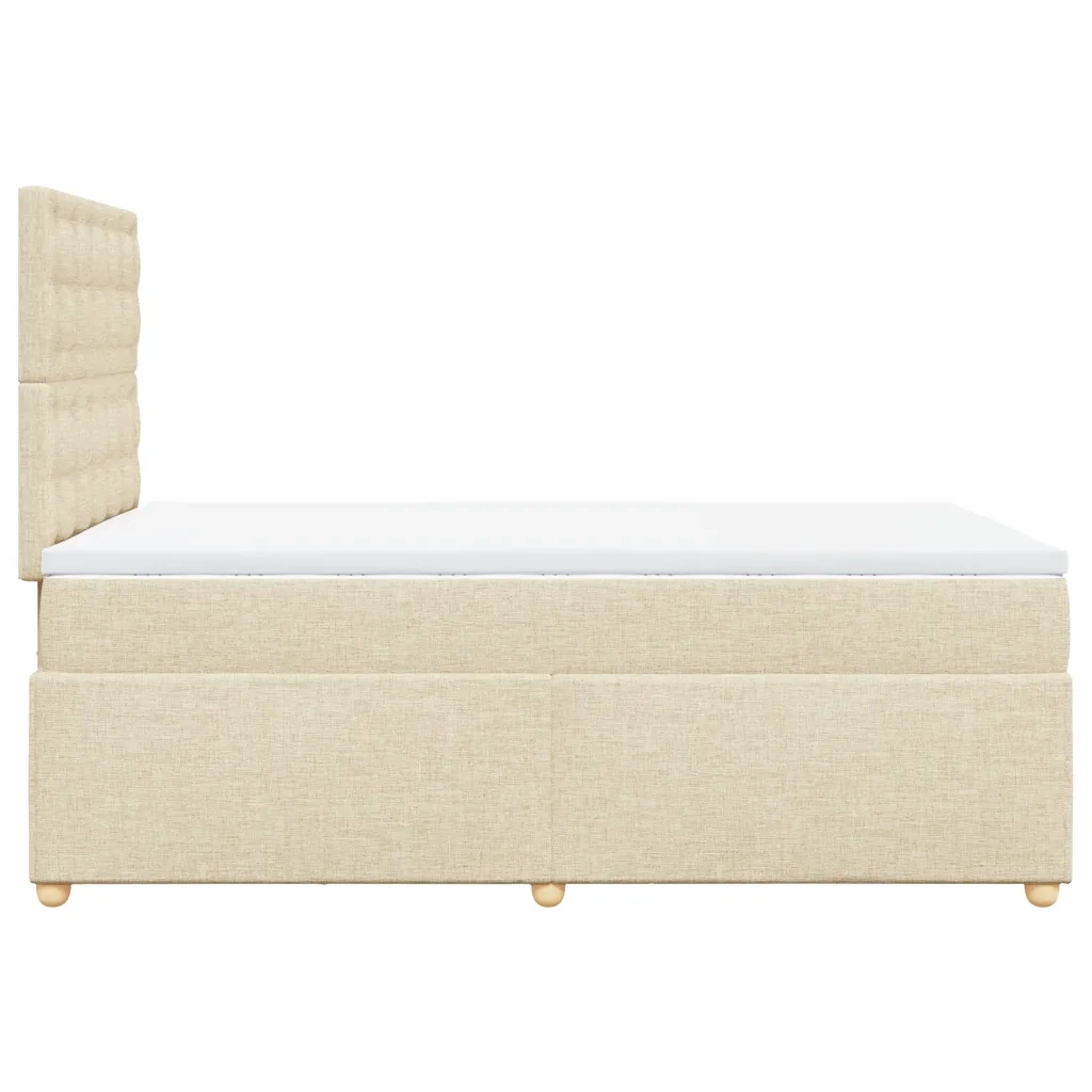 Giroletto a Molle con Materasso Crema 120x200 cm in Tessuto