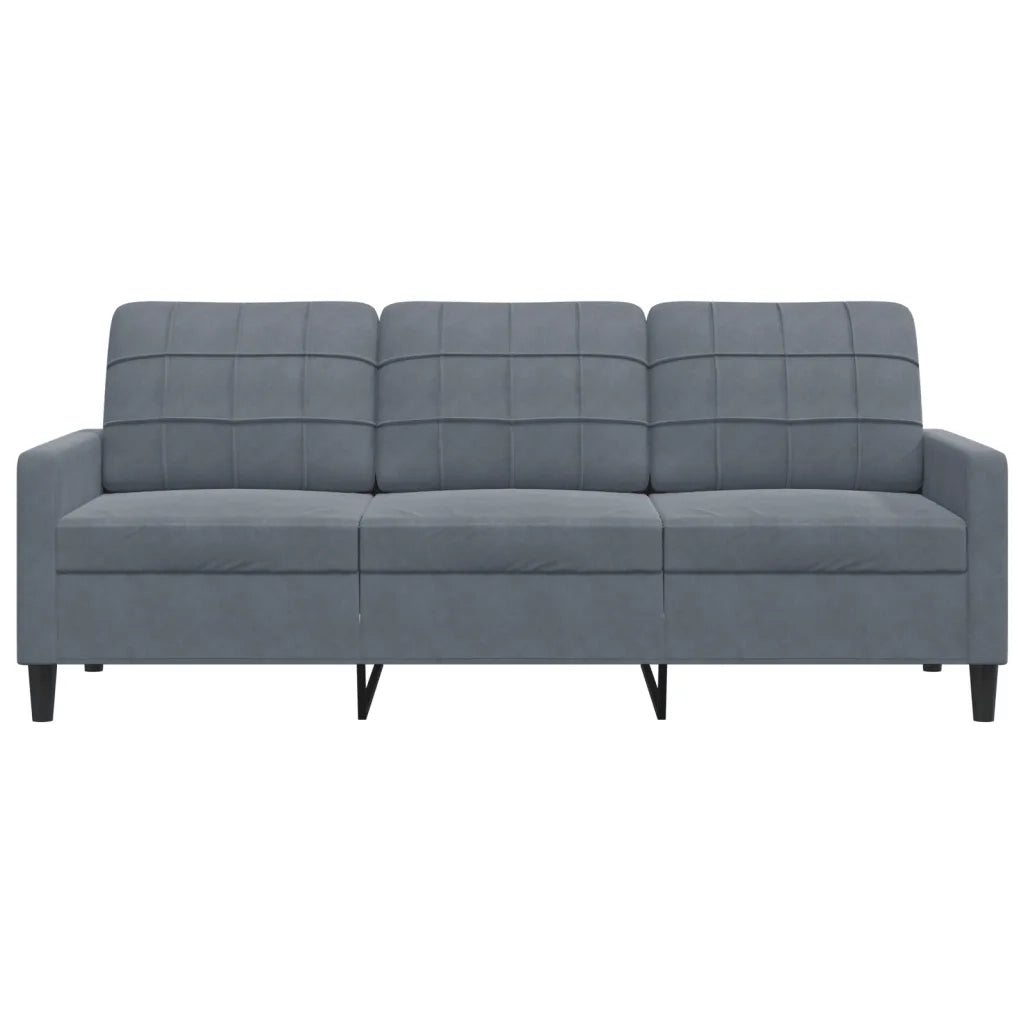 Divano a 3 Posti Grigio Scuro 180 cm in Velluto 4007635