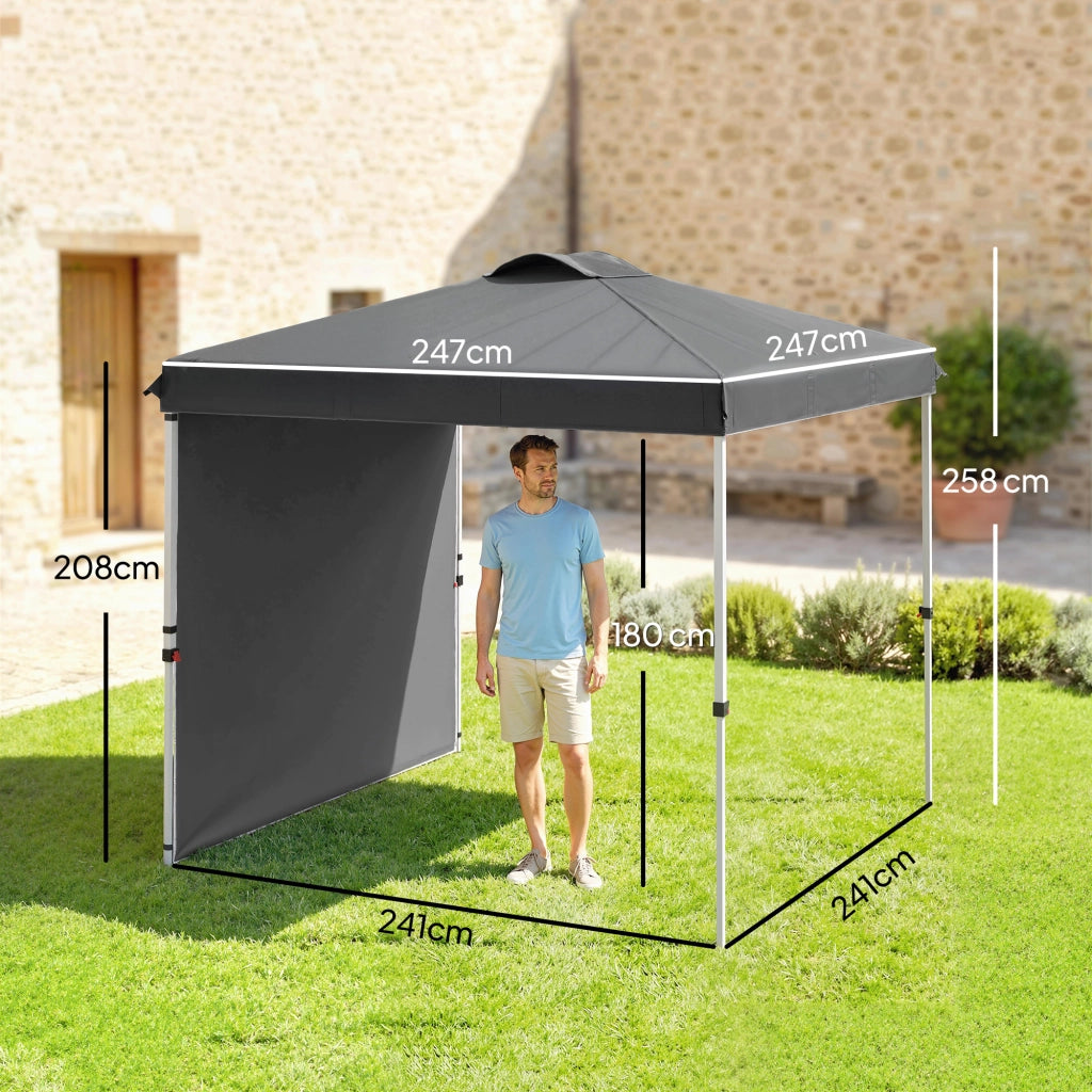 Tenda da giardino pieghevole ¨C zephmum ¨C grigio scuro 250x250x220 cm
