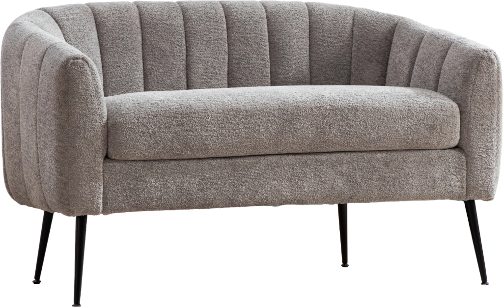 Divano 2 Posti Chaise Longue in Velluto con Gambe in Metallo ¨C Xylo ¨C Grigio