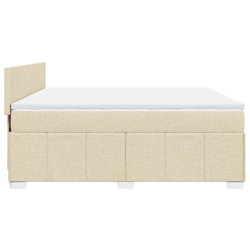 vidaXL Giroletto a Molle con Materasso Crema 180x200 cm in Tessuto