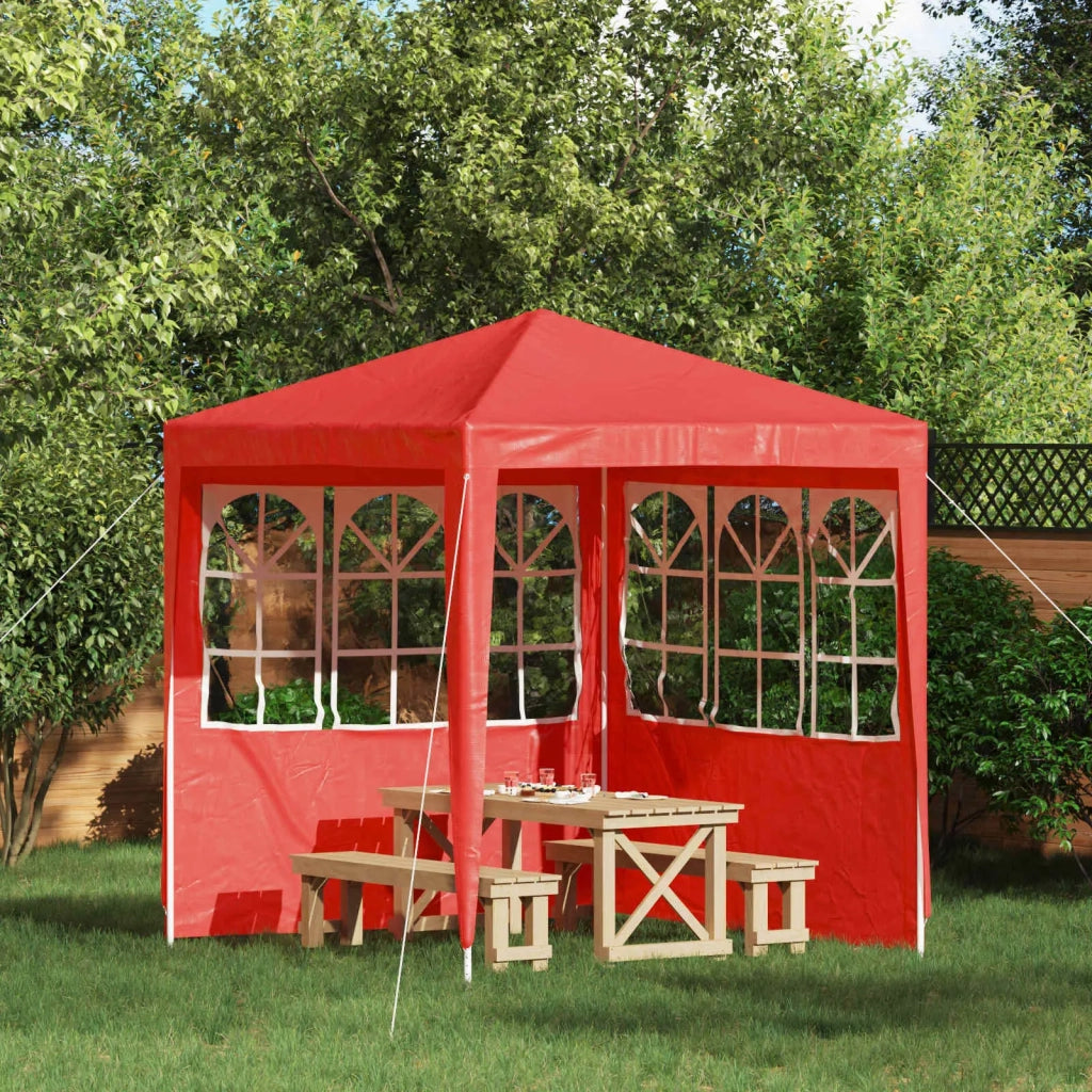 Parete per tenda da festa 2 pcs 200 x 195 cm Rosso PE e Acciaio 42033016