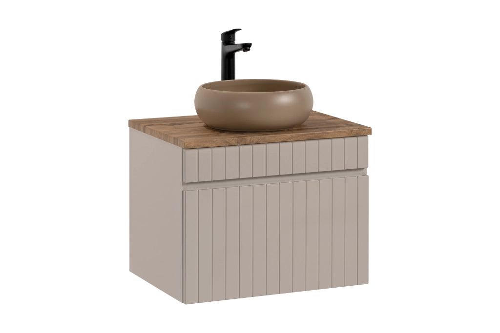 Set mobili bagno 60 cm con piano e lavabo da appoggio Wiki Iconic Cashmere 60 cm