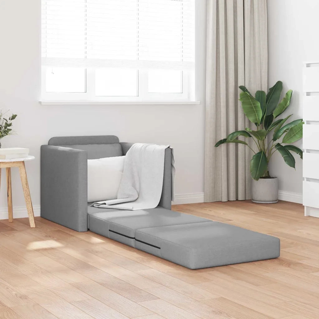 Divano letto-Sofa Letto-Daybed Grigio chiaro 74 x 77 x 81 cm Tessuto