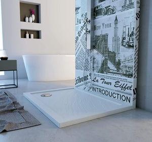 Piatto Doccia 70x120 cm in Acrilico Fosterberg Floret 2 Bianco