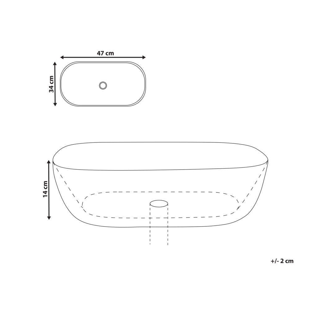 Lavabo da appoggio in ceramica bianca effetto marmo 470 x 340 mm Lavabo da bagno rettangolare stile Glam