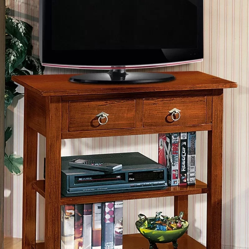 Porta tv 2 arte povera in legno massello tinta noce l.75 p.45 h.85 - Mobili 2G