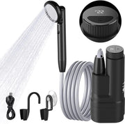 Set di doccia per campeggio - batteria ricaricabile da 4000 mAh - impermeabile - tubo da 18 m - schermo digitale - doccia portatile per campeggio, giardino, viaggi, lavaggio auto