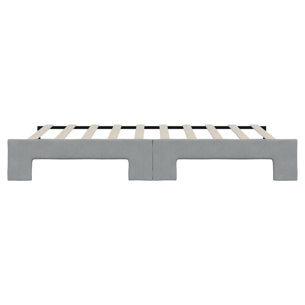 Divano Letto con Letto Estraibile Grigio Chiaro 100x190 Tessuto 3197503