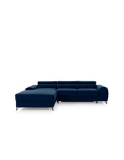 Divano angolare sinistro Blu scuro convertibile 3 posti JAYSON con chaise longue