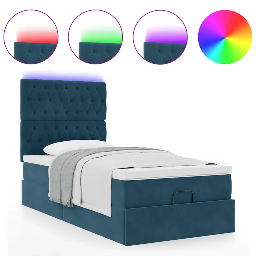Struttura Letto Pouf con Materassi 90x190 cm in Velluto 3314364